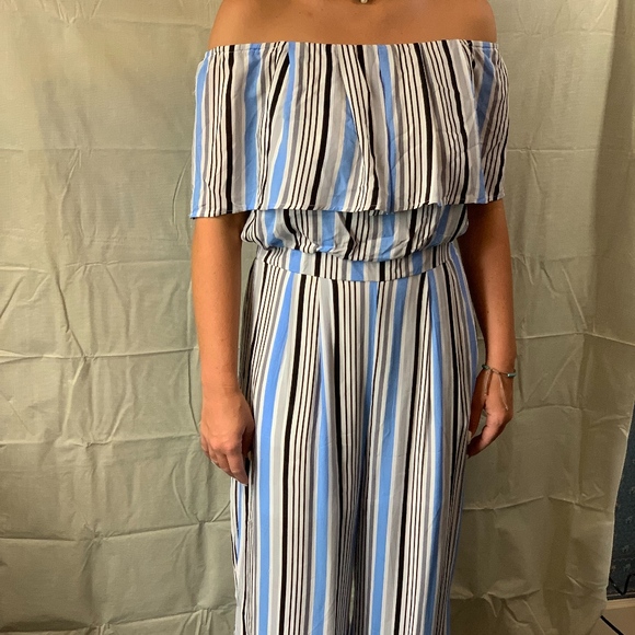 L Love Pants - NWT jumpsuit ruffle stripe